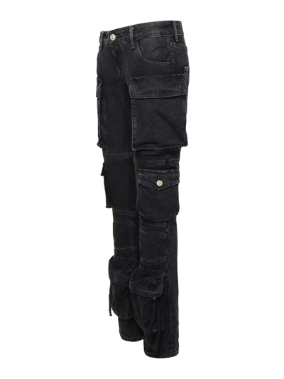 Attico Essie Flared Cargo Pants In Black