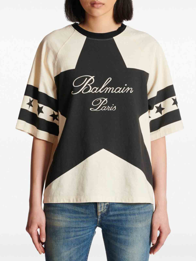 Shop Balmain Camiseta - Beis