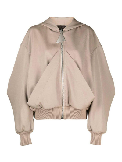 Shop Attico Oversized Bomber Jacket In Beis