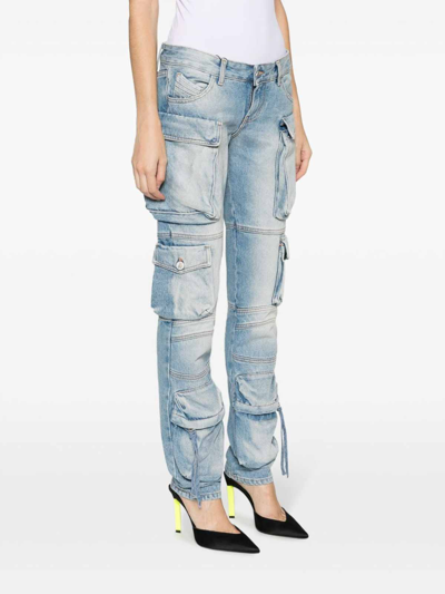 Shop Attico Washed Denim Jeans In Azul