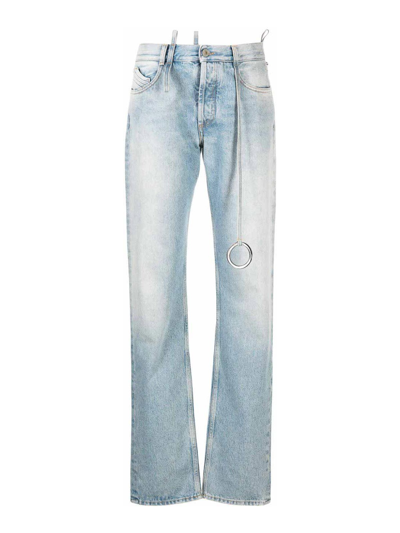 Shop Attico Washed Denim Jeans In Blue
