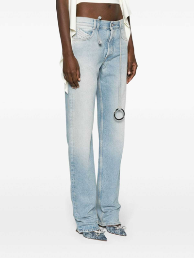 Shop Attico Washed Denim Jeans In Blue