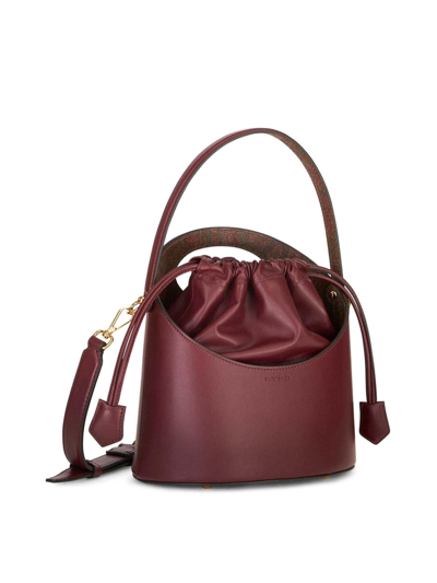 Shop Etro Saturno Bucket Bag In Dark Red