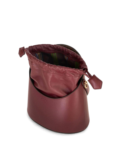 Shop Etro Saturno Bucket Bag In Dark Red