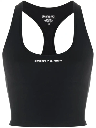 Shop Sporty And Rich Sporty & Rich Tops In Black