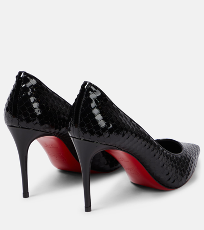 Shop Christian Louboutin Kate Embossed Leather Pumps In Black