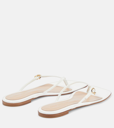 Shop Gianvito Rossi Patent Leather Thong Sandals In White