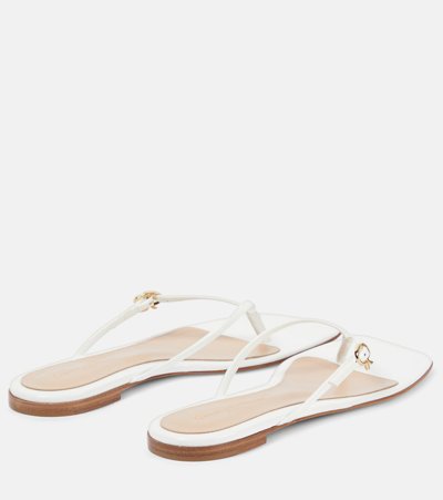 Gianvito Rossi Patent Leather Thong Sandals In White