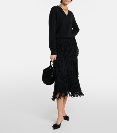 Gianvito Rossi Suede Buckle Point-toe Mules In Black