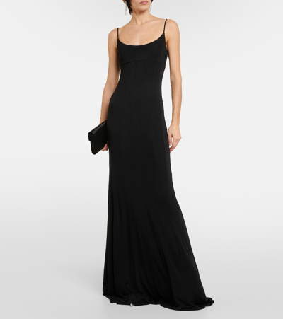 Shop Staud Lauren Jersey Maxi Dress In Black
