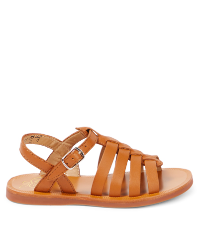 Shop Pom D'api Plagette Strap Leather Sandals In Brown