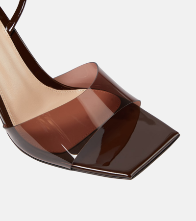 Shop Gianvito Rossi Cosmic 85 Leather-trimmed Pvc Sandals In Brown