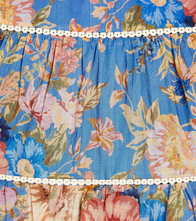 Shop Zimmermann August Floral Cotton Dress In Multicoloured