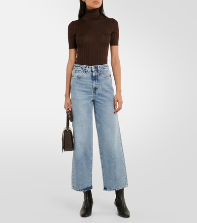 Shop Totême High-rise Wide-leg Jeans In Blue