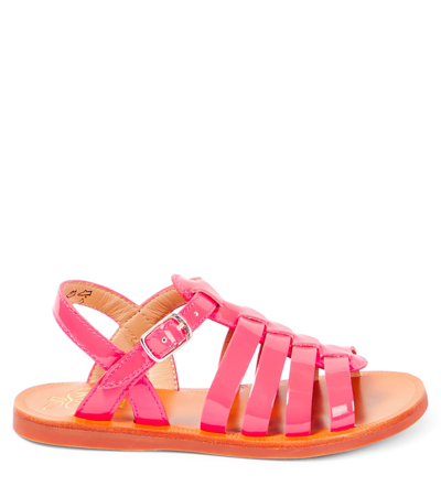 Pom D'api Plagette Strap Leather Sandals In Pink