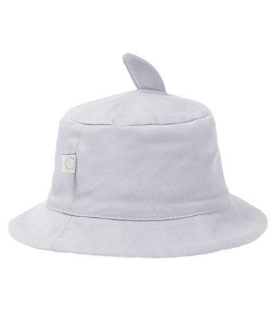 Shop Stella Mccartney Shark Cotton Hat In Grey