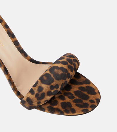 Shop Gianvito Rossi Bijoux 85 Leopard-print Leather Mules In Brown