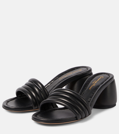 Shop Gianvito Rossi Malou Leather Mules In Black