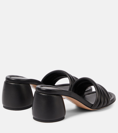 Shop Gianvito Rossi Malou Leather Mules In Black