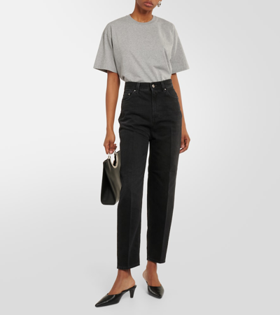 Totême Mid-rise Tapered Jeans In Black