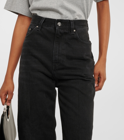 Totême Mid-rise Tapered Jeans In Black