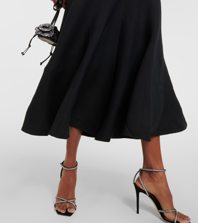 Shop Roland Mouret Strapless Wool And Silk Midi Dress In Black