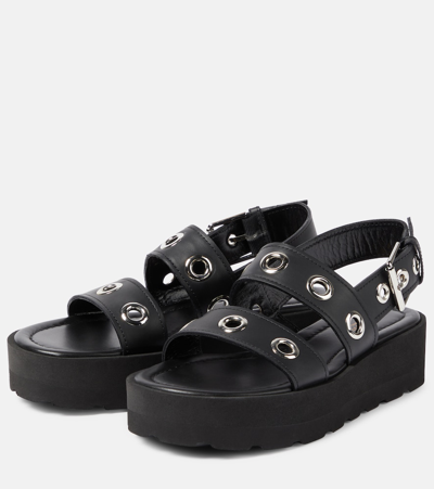 Gianvito Rossi Leather Platform Sandals In Black
