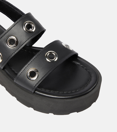 Gianvito Rossi Leather Platform Sandals In Black