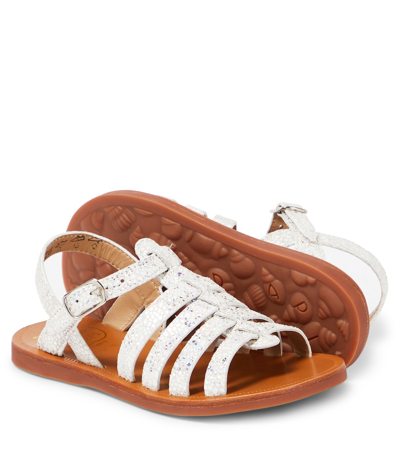 Shop Pom D'api Plagette Strap Leather Sandals In White