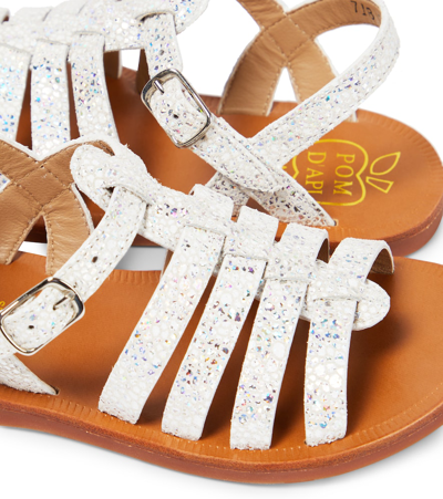 Pom D'api Plagette Strap Leather Sandals In White