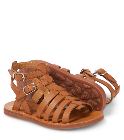 Pom D'api Plagette Leather Cage Sandals In Brown