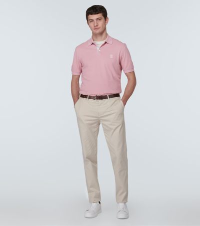 Shop Brunello Cucinelli Cotton Polo Shirt In Multicoloured
