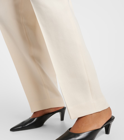 Totême Pleated Straight Pants In Beige