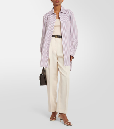 Totême Pleated Straight Pants In Beige