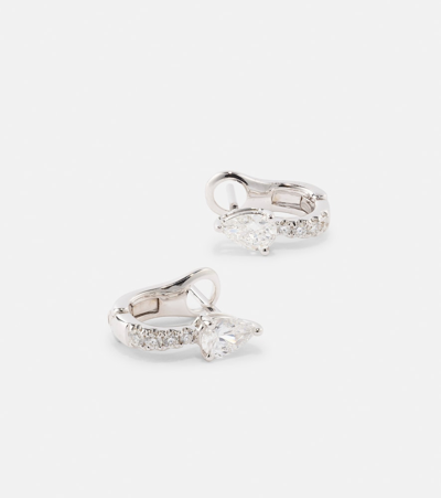 Anita Ko 18kt Gold Huggie Earrings With Diamonds In Silver