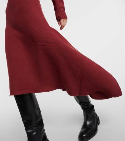 Jil Sander Asymmetric Wool Maxi Dress In Orange