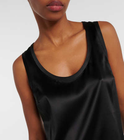 Shop Brunello Cucinelli Silk-blend Tank Top In Black