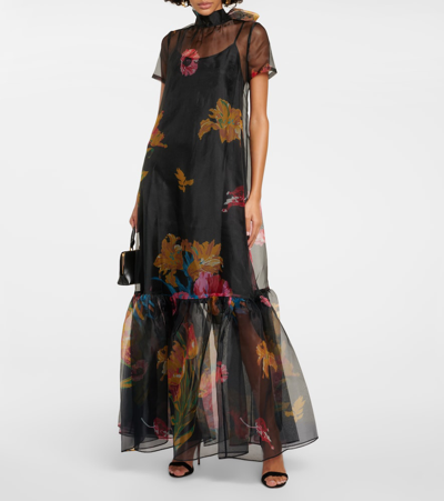 Shop Staud Calluna Ruffled Maxi Dress In Multicoloured