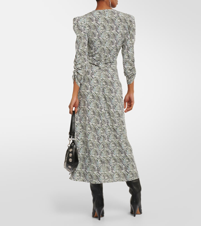 Isabel Marant Albiniga Printed Silk-blend Midi Dress In Ecru