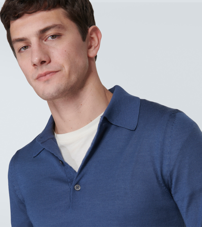 Shop Tom Ford Cashmere And Silk Polo Sweater In Admiral Blue