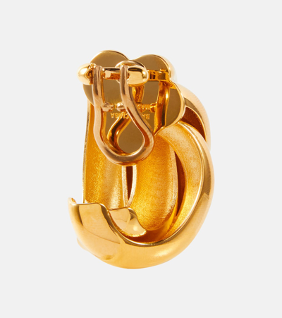 Shop Balenciaga Saturne Clip-on Earrings In Gold