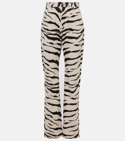 Shop Alaïa Zebra-print Jeans In Multicoloured