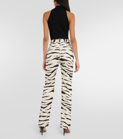 Shop Alaïa Zebra-print Jeans In Multicoloured