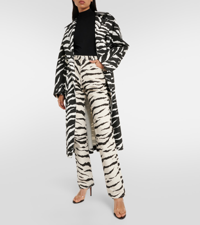 Shop Alaïa Zebra-print Jeans In Multicoloured