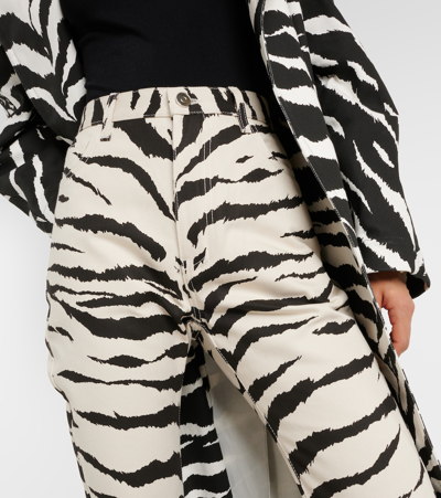 Shop Alaïa Zebra-print Jeans In Multicoloured