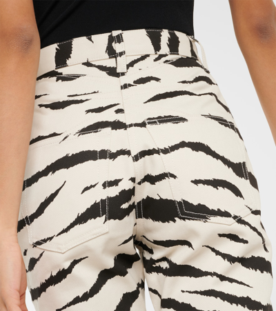 Shop Alaïa Zebra-print Jeans In Multicoloured