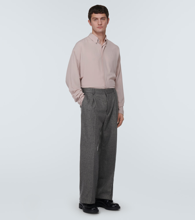 Shop Winnie New York Wool And Mohair Straight Pants In Grey