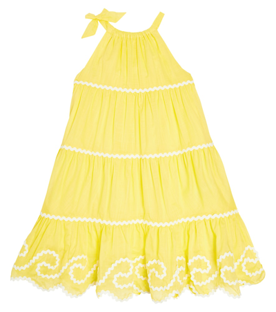 Shop Zimmermann Alight Tiered Cotton Dress In Yellow