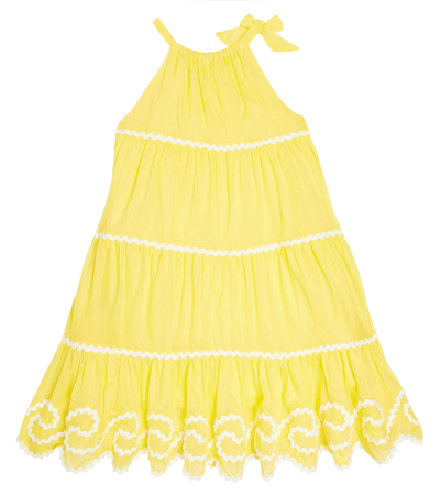 Shop Zimmermann Alight Tiered Cotton Dress In Yellow