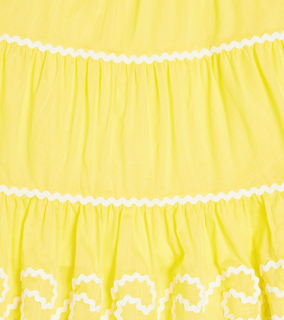 Shop Zimmermann Alight Tiered Cotton Dress In Yellow